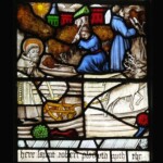 "Here Saynt Robert plowyth wyth the deere" - Here St Robert ploughs with the deer
